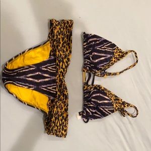 Vix Bikini set tie dye leopard medium top xs bott